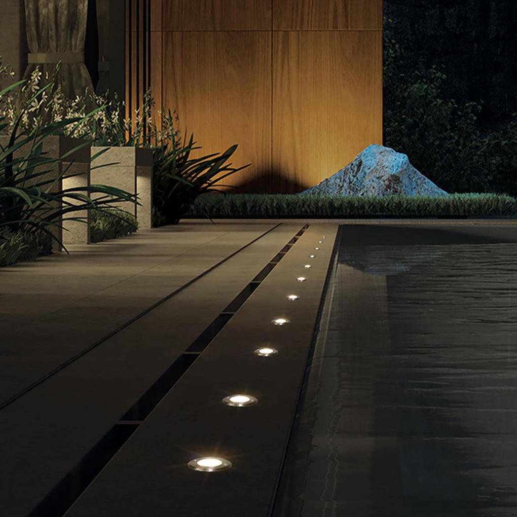 Chrome Stainless Steel Waterproof LED Recessed Step Lights for Outdoor Garden Deck and Poolside Path
