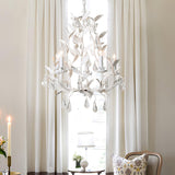 Circeo Organic Foliage Crystal Pendant Light Elegant Metal and Glass Chandelier for Living Room