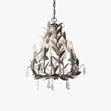 Circeo Organic Foliage Crystal Pendant Light Elegant Metal and Glass Chandelier for Living Room