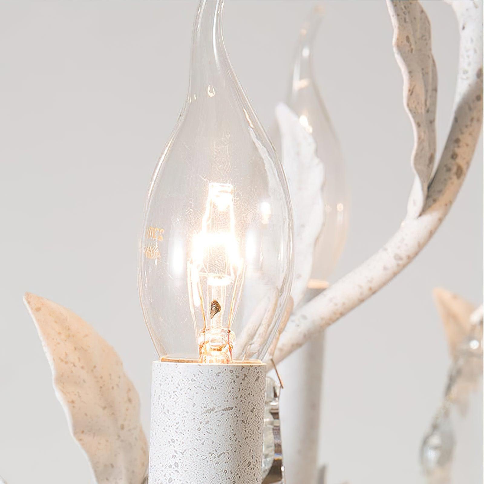 Circeo Organic Foliage Crystal Pendant Light Elegant Metal and Glass Chandelier for Living Room