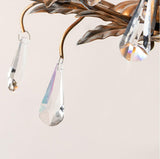 Circeo Organic Foliage Crystal Pendant Light Elegant Metal and Glass Chandelier for Living Room