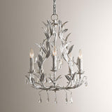 Circeo Organic Foliage Crystal Pendant Light Elegant Metal and Glass Chandelier for Living Room