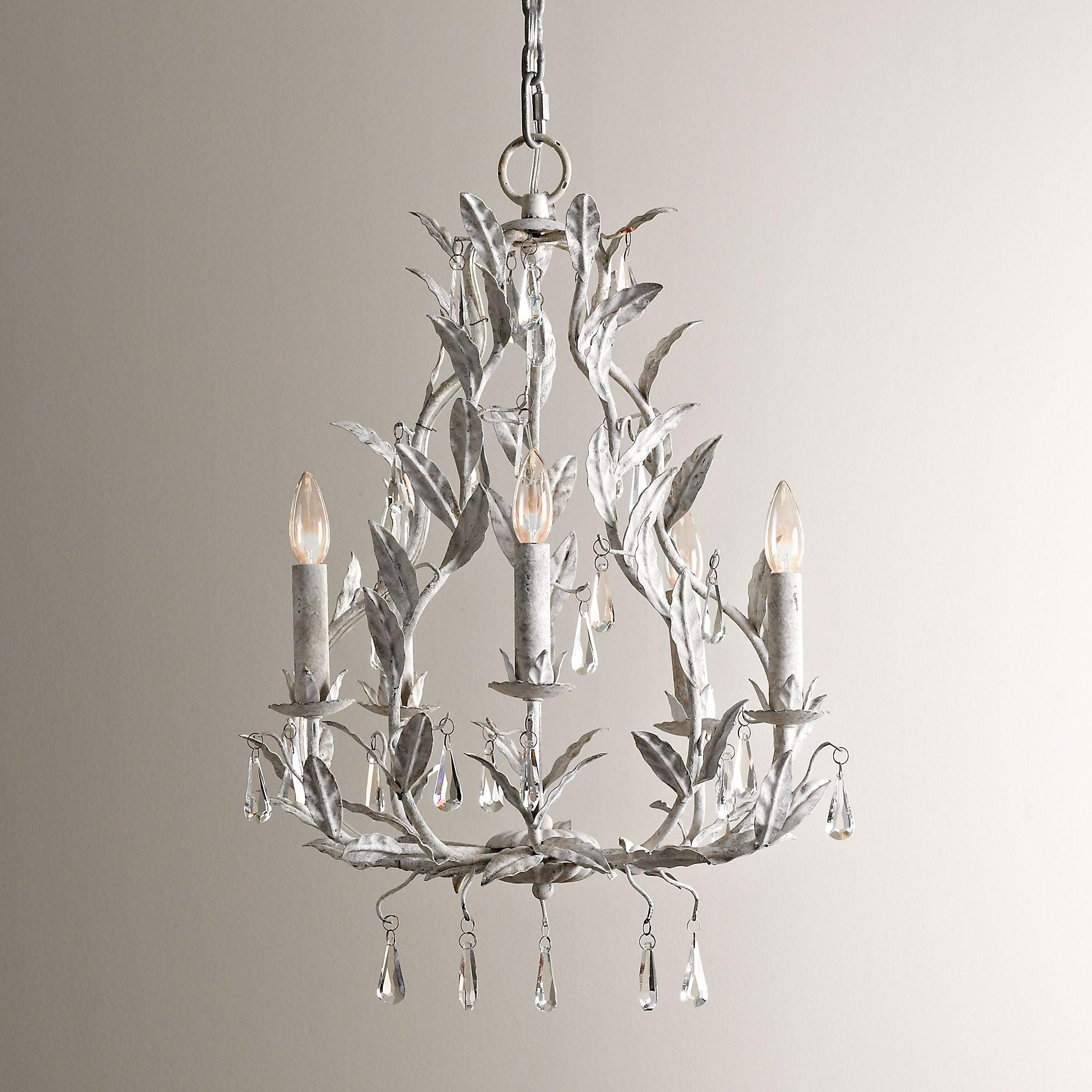 Circeo Organic Foliage Crystal Pendant Light Elegant Metal and Glass Chandelier for Living Room