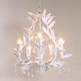 Circeo Organic Foliage Crystal Pendant Light Elegant Metal and Glass Chandelier for Living Room