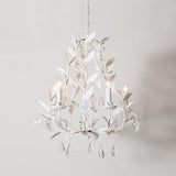 Circeo Organic Foliage Crystal Pendant Light Elegant Metal and Glass Chandelier for Living Room