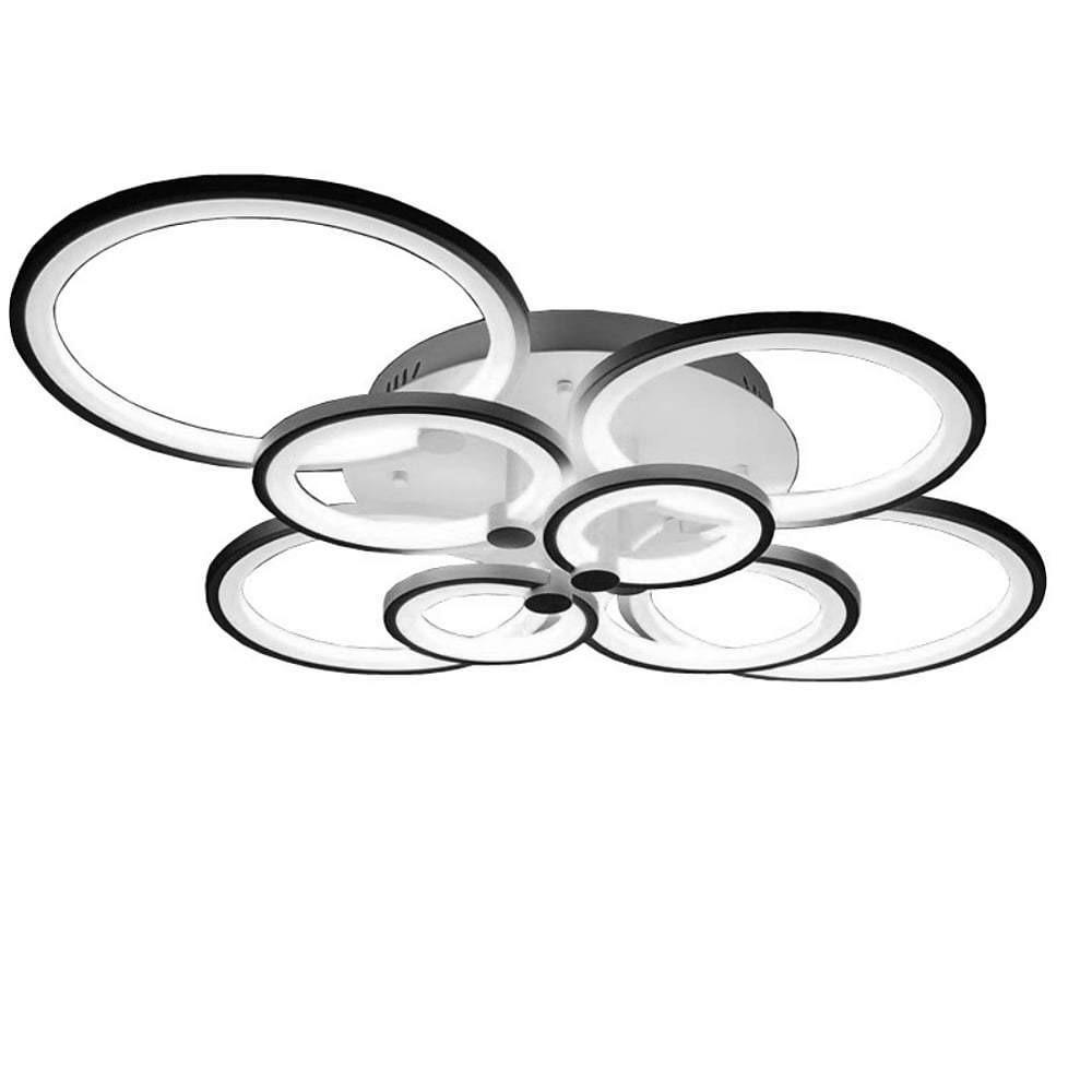 Modern Geometric Overlapping Ring LED Semi Flush Mount Ceiling Light for Living Room