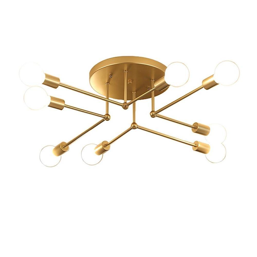 Modern 8 Light Sputnik Chandelier Industrial Metal Ceiling Light Fixture for Living Room and Bedroom