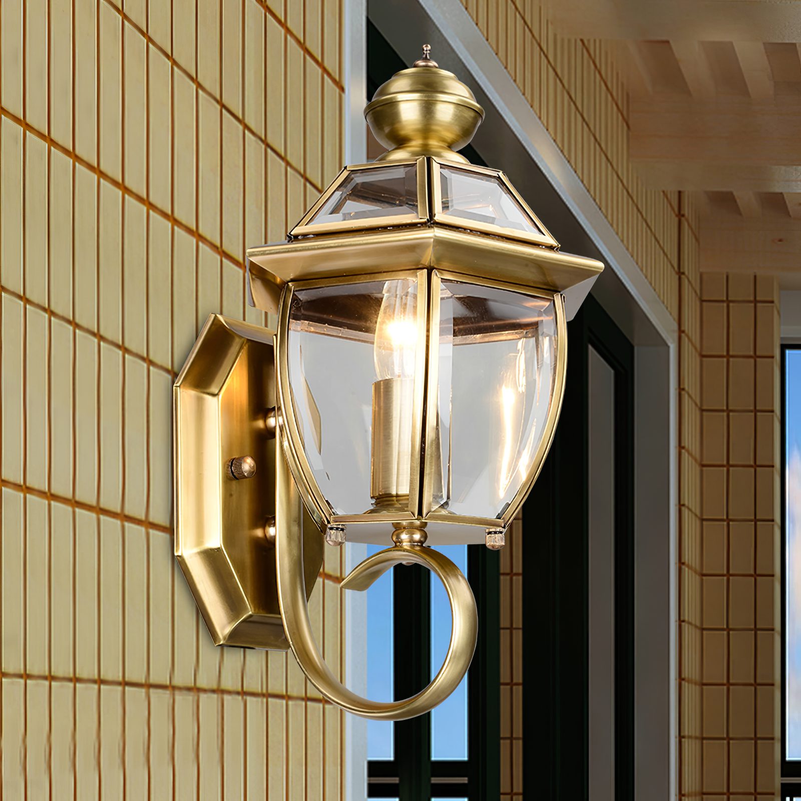 classic-european-brass-outdoor-lantern-wall-sconce-with-clear-glass-for-garden-and-patio