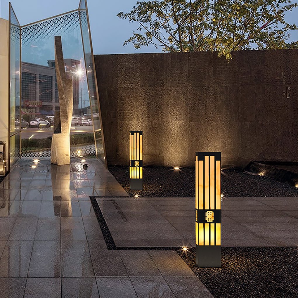 Classic Vintage Engraved Landscape Post Light Decorative Outdoor Pathway Lighting
