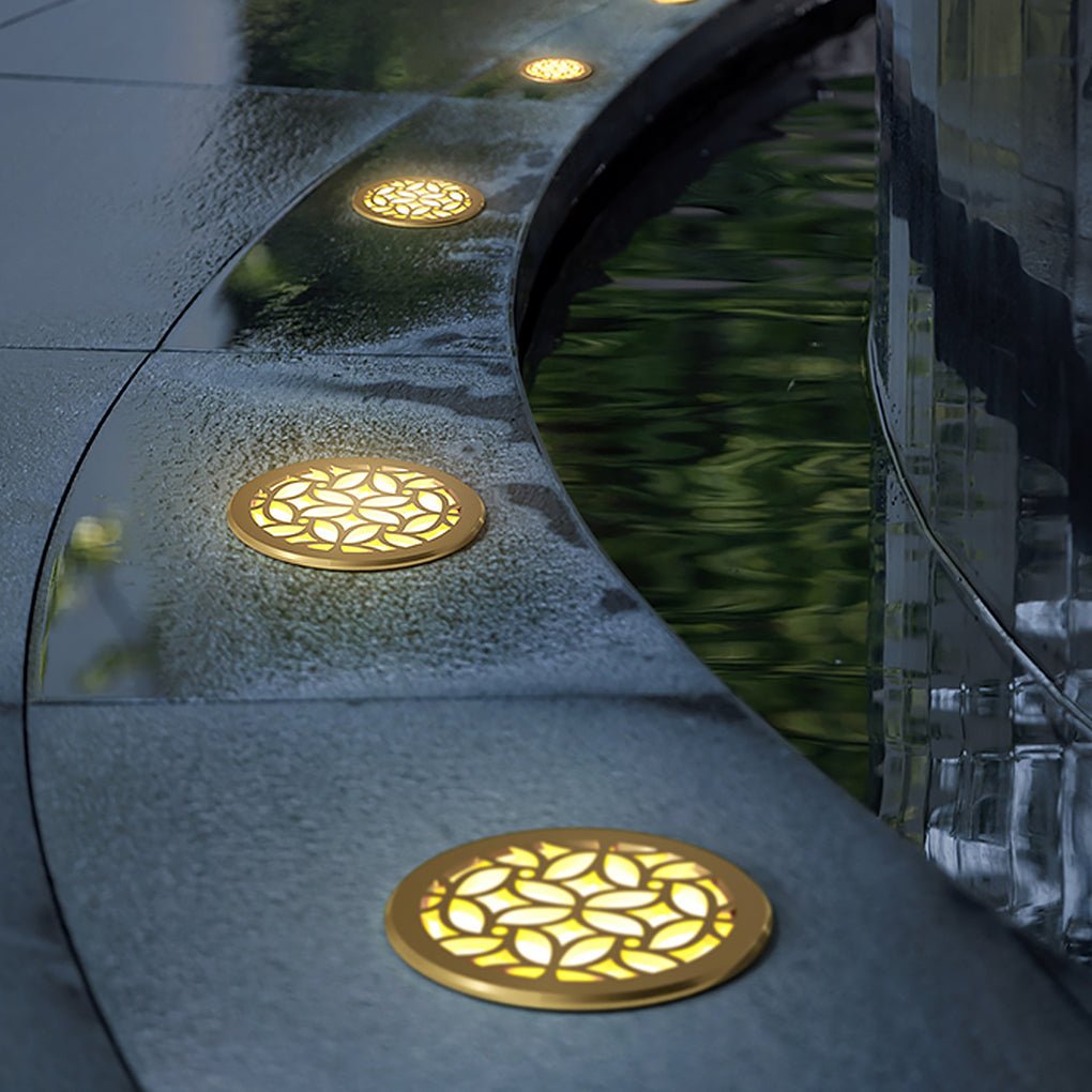 Classical Brass Outdoor LED Recessed Step Lights IP65 Waterproof Ground Pathway Lighting
