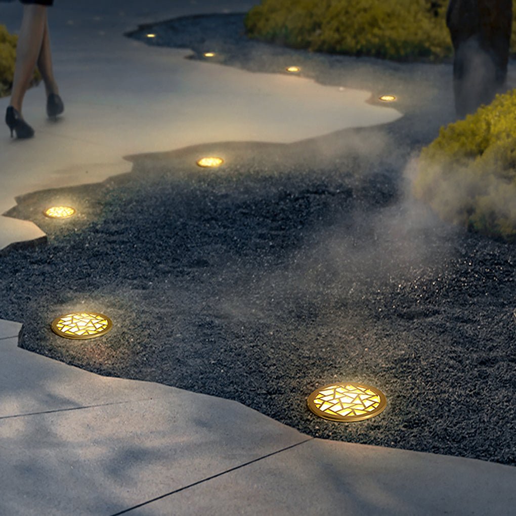 Classical Brass Outdoor LED Recessed Step Lights IP65 Waterproof Ground Pathway Lighting