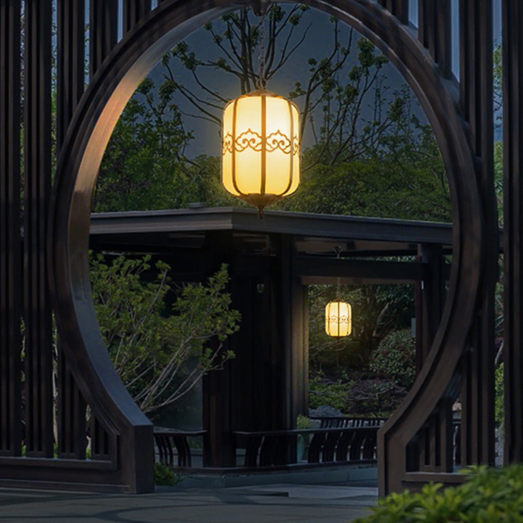 Vintage Waterproof Outdoor LED Hanging Chandelier for Garden and Courtyard Lighting