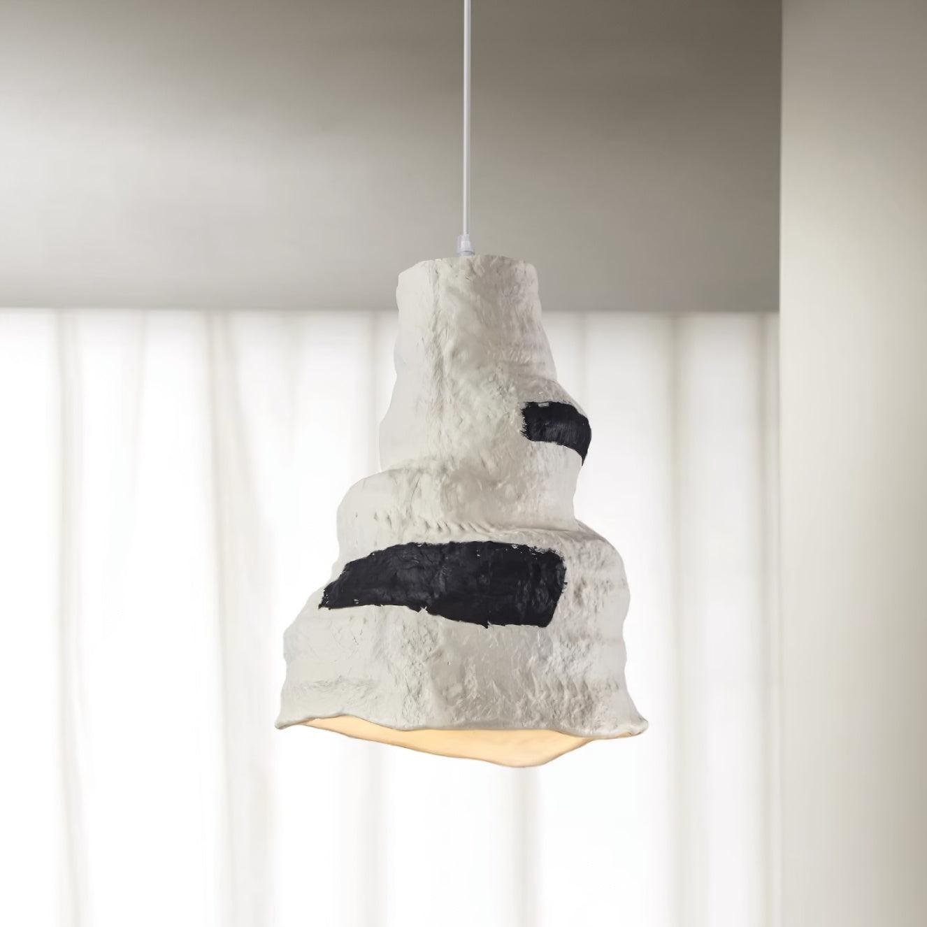 Clovo Postmodern Resin Pendant Light Grey White Decorative Hanging Lamp for Kitchen and Dining Room
