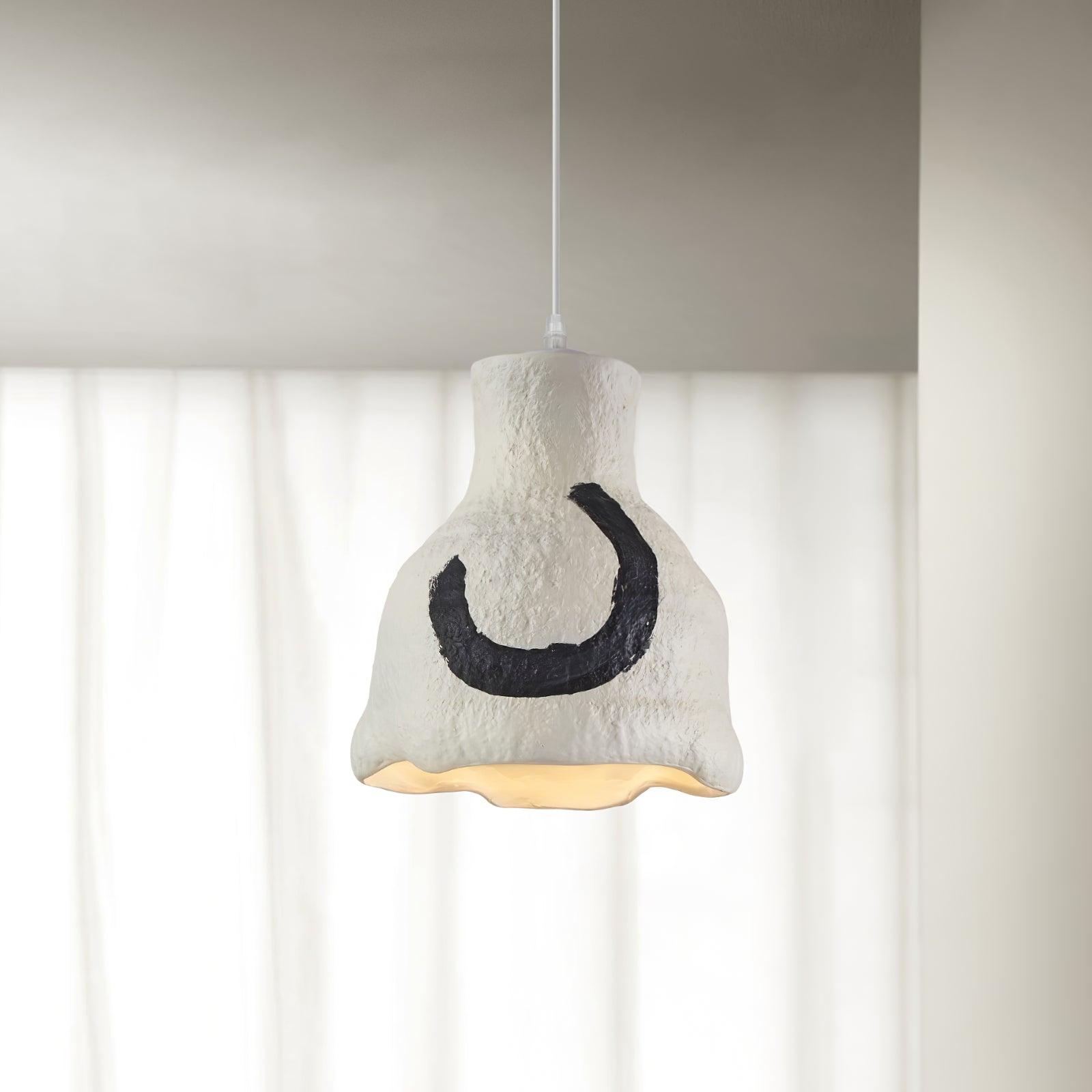 Clovo Postmodern Resin Pendant Light Grey White Decorative Hanging Lamp for Kitchen and Dining Room