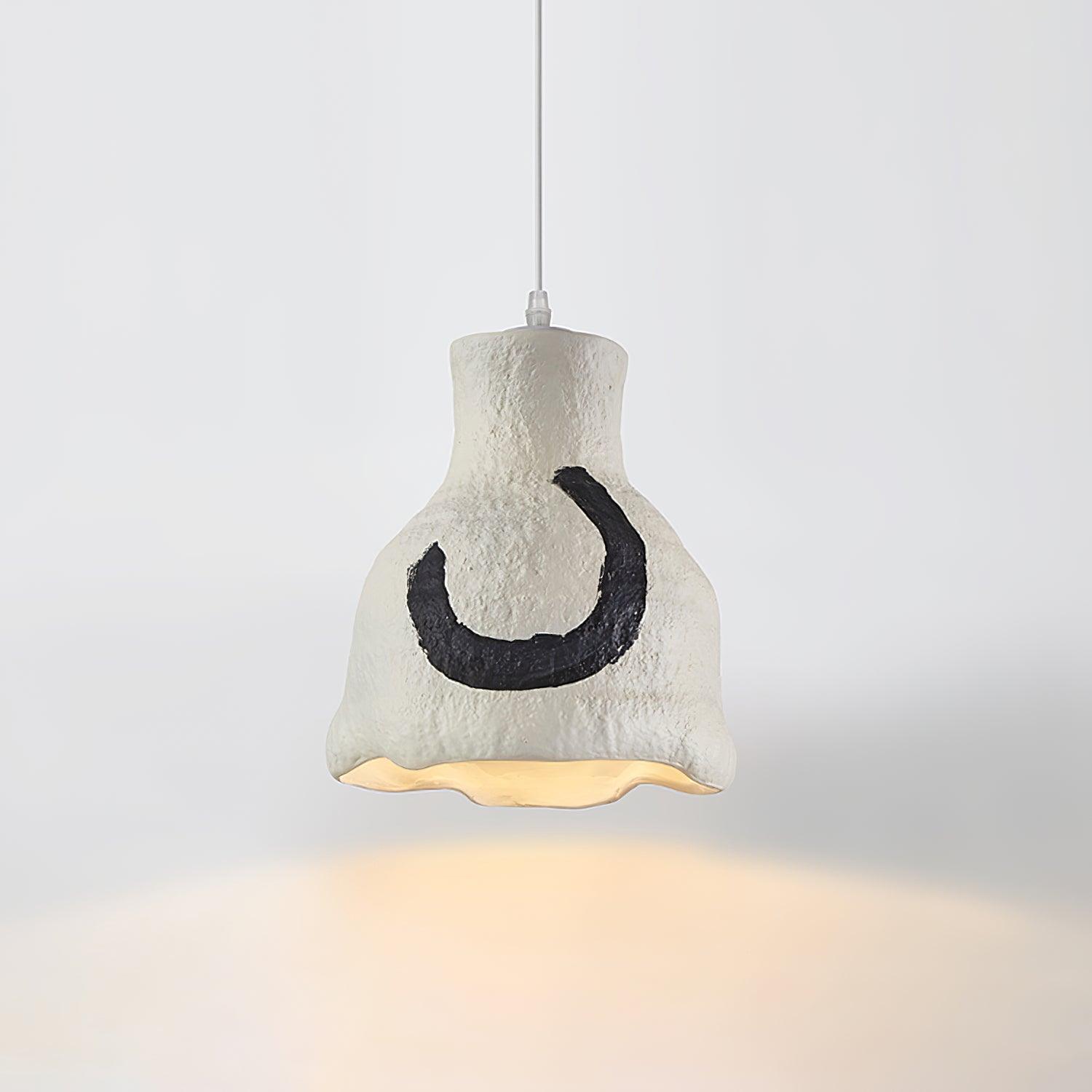 Clovo Postmodern Resin Pendant Light Grey White Decorative Hanging Lamp for Kitchen and Dining Room