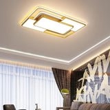 Modern Geometric Square LED Flush Mount Ceiling Light Fixture for Bedroom Living Room and Office