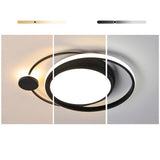 Modern Dimmable Double Circle Geometric LED Flush Mount Ceiling Light for Bedroom Living Room