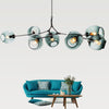 Colorful Glass Globe Sputnik Chandelier Modern Industrial Pendant Lighting for Dining Room and Bedroom