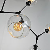 Colorful Glass Globe Sputnik Chandelier Modern Industrial Pendant Lighting for Dining Room and Bedroom