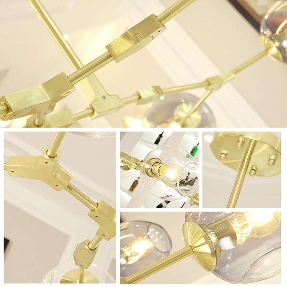 Colorful Glass Globe Sputnik Chandelier Modern Industrial Pendant Lighting for Dining Room and Bedroom