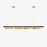 Colt Modern Linear Brass Pendant Light with Integrated LED for Kitchen Island