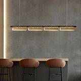 Colt Modern Linear Brass Pendant Light with Integrated LED for Kitchen Island