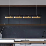 Colt Modern Linear Brass Pendant Light with Integrated LED for Kitchen Island