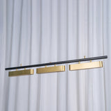 Colt Modern Linear Brass Pendant Light with Integrated LED for Kitchen Island