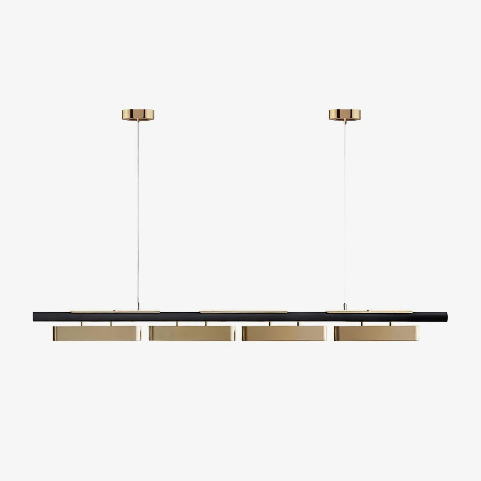 Colt Modern Linear Brass Pendant Light with Integrated LED for Kitchen Island