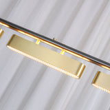 Colt Modern Linear Brass Pendant Light with Integrated LED for Kitchen Island