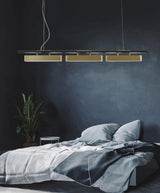 Colt Modern Linear Brass Pendant Light with Integrated LED for Kitchen Island