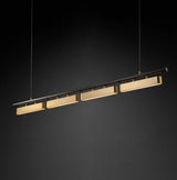 Colt Modern Linear Brass Pendant Light with Integrated LED for Kitchen Island