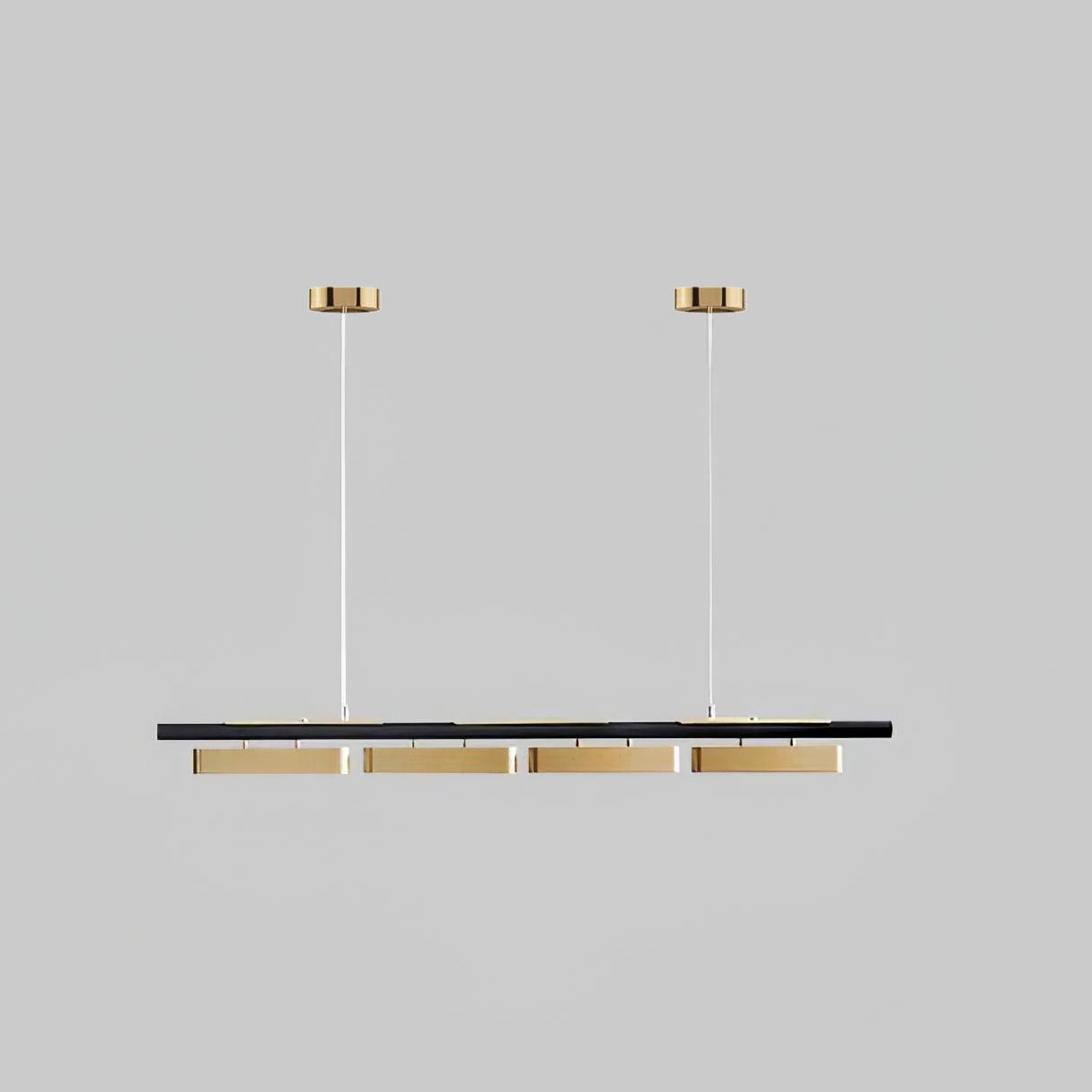 Colt Modern Linear Brass Pendant Light with Integrated LED for Kitchen Island