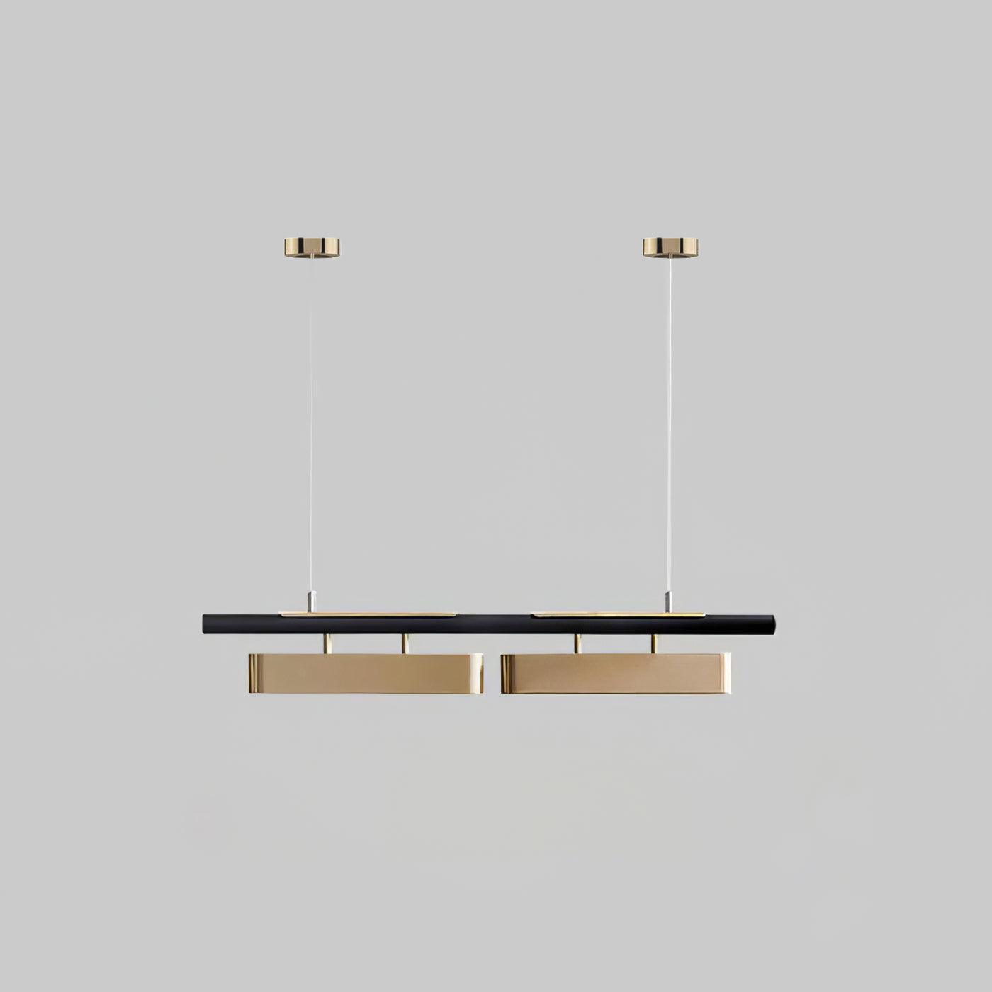 Colt Modern Linear Brass Pendant Light with Integrated LED for Kitchen Island
