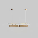 Colt Modern Linear Brass Pendant Light with Integrated LED for Kitchen Island