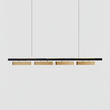 Colt Modern Linear Brass Pendant Light with Integrated LED for Kitchen Island
