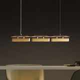 Colt Modern Linear Brass Pendant Light with Integrated LED for Kitchen Island
