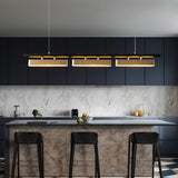 Colt Modern Linear Brass Pendant Light with Integrated LED for Kitchen Island