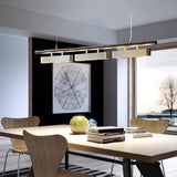 Colt Modern Linear Brass Pendant Light with Integrated LED for Kitchen Island