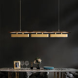 Colt Modern Linear Brass Pendant Light with Integrated LED for Kitchen Island