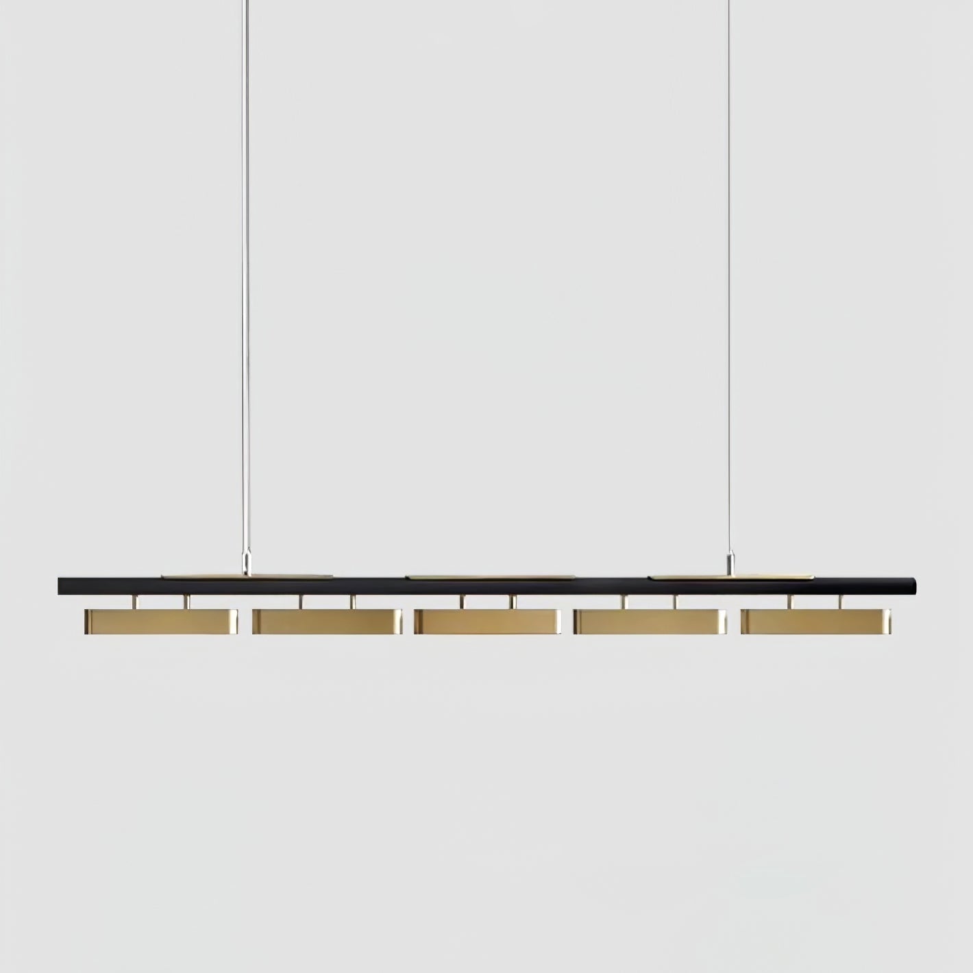 Colt Modern Linear Brass Pendant Light with Integrated LED for Kitchen Island