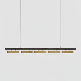 Colt Modern Linear Brass Pendant Light with Integrated LED for Kitchen Island