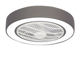 Compact Round Flush Mount Bladeless Ceiling Fan with LED Lights and Five Speed Remote