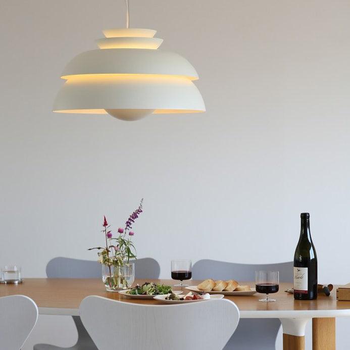 Concert Multi Shade Tiered Pendant Lamp Modern Matte Metal Hanging Ceiling Light for Living Room