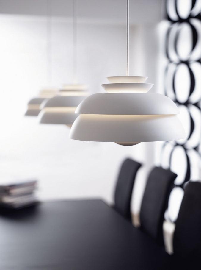 Concert Multi Shade Tiered Pendant Lamp Modern Matte Metal Hanging Ceiling Light for Living Room