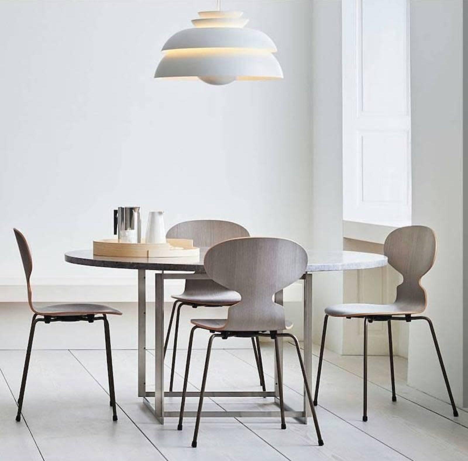Concert Multi Shade Tiered Pendant Lamp Modern Matte Metal Hanging Ceiling Light for Living Room