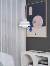 Concert Multi Shade Tiered Pendant Lamp Modern Matte Metal Hanging Ceiling Light for Living Room