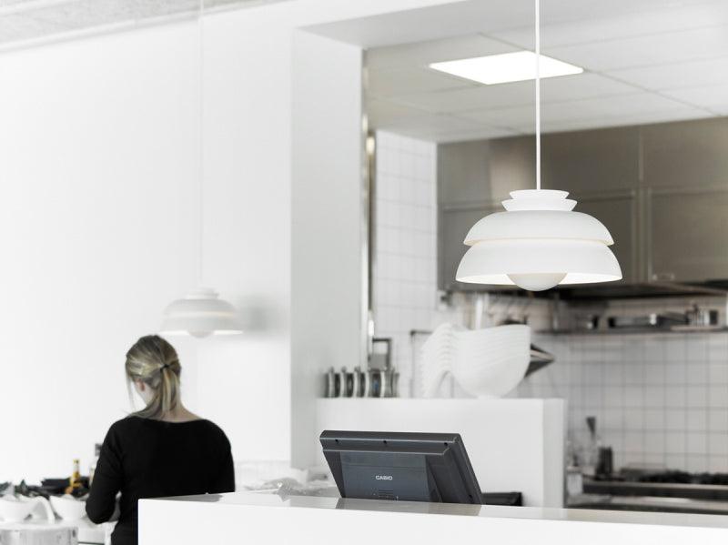 Concert Multi Shade Tiered Pendant Lamp Modern Matte Metal Hanging Ceiling Light for Living Room
