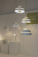 Concert Multi Shade Tiered Pendant Lamp Modern Matte Metal Hanging Ceiling Light for Living Room
