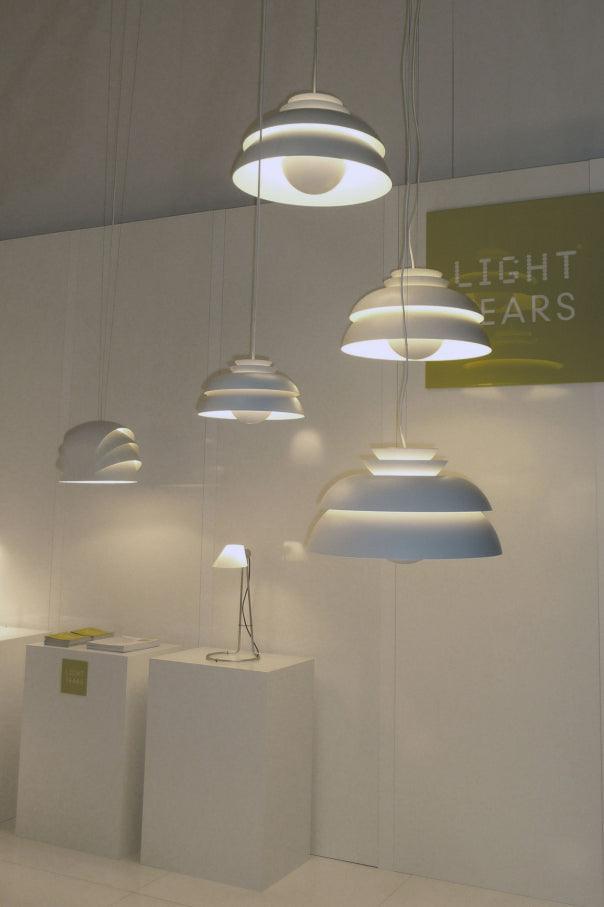 Concert Multi Shade Tiered Pendant Lamp Modern Matte Metal Hanging Ceiling Light for Living Room